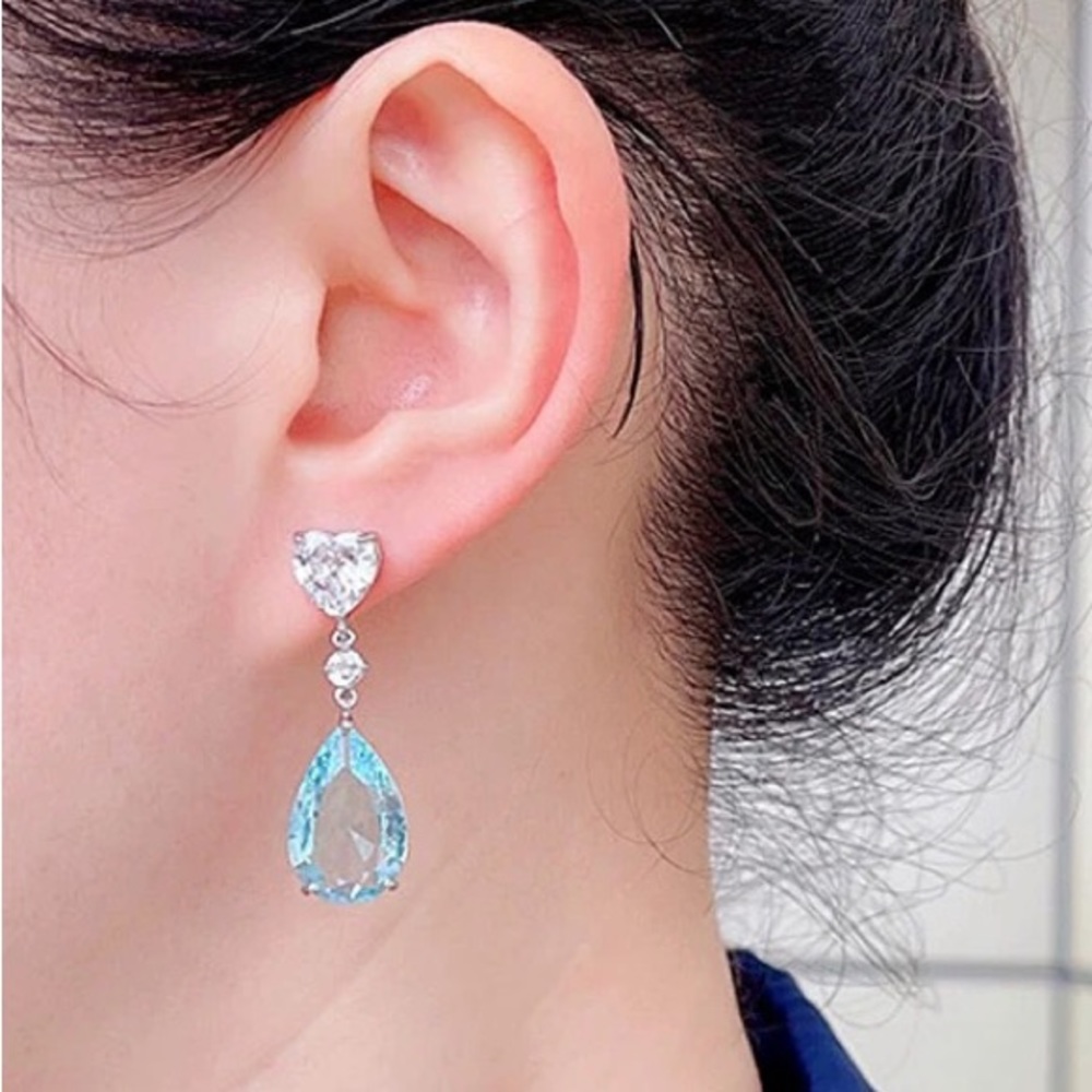 6ct Aquamarine Earrings - Picture 9 of 11